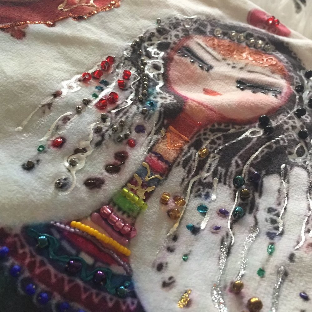 Handpainted throw pillow case - Picture 5 of 7